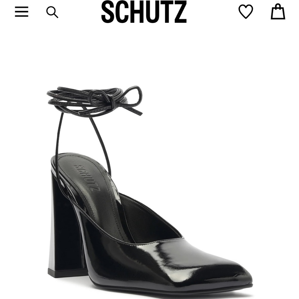 Schutz Black Leather Mule Heels for Women